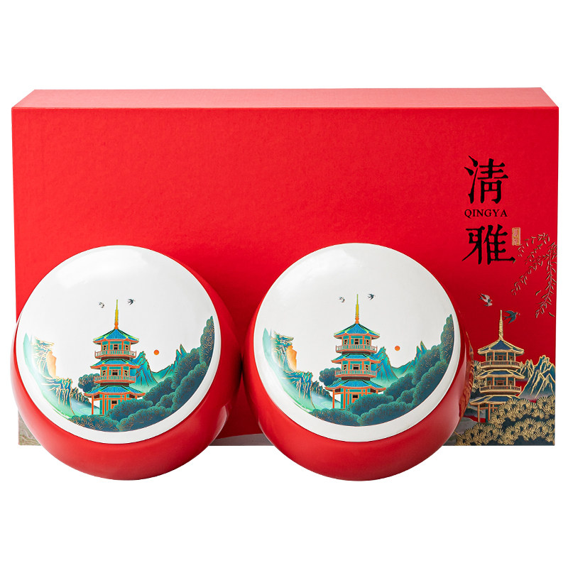 茶叶包装盒空礼盒精美陶瓷茶叶罐