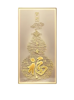 轻奢新中式玄关装饰画走廊过道灯画葫芦福字灯画入户门正对门挂画