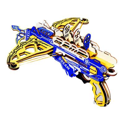 手工diy龙头连弩可发射木质拼装模型自制诸葛弓弩箭拼搭积木木制