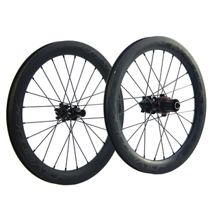 SILVEROCK SR38C碳纤维轮组18寸355碟刹圈刹鸟车折叠自行车轮组