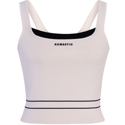 XG雪歌通勤简约无袖毛针织衫时尚春季新款拼接设计修身毛织背心女