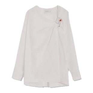 Forevercan女装2025新款“勒斯庄园”结构主义不对称纽结衬衫上衣