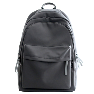 NR黑色百搭大容量背包男双肩包纯色书包女初中生大学生背包女双肩