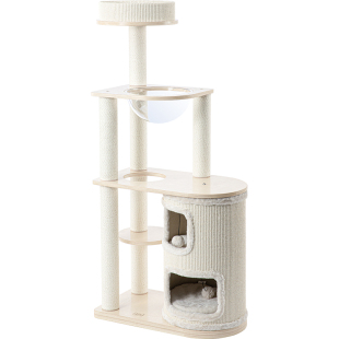 蜜罐猫爬架猫窝猫树一体进口桦木多层实木猫架躲避屋剑麻桶230618