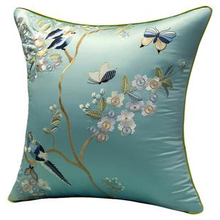 中式红木沙发垫椅垫刺绣罗汉床垫子防滑实木沙发坐垫五件套罩定制