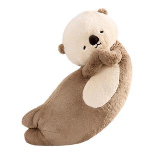 伶俐水獭抱枕海獭抱睡公仔娃娃可爱海豹玩偶毛绒靠枕毕业礼物