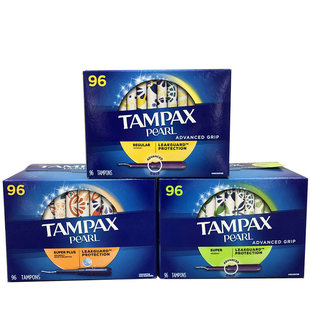 现货美国Tampax丹碧丝珍珠塑料导管式卫生棉条96支/普通/大流量