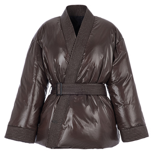 95狮头白鹅绒羽绒服女白色冬装中式改良短款中国风汉元素外套新款