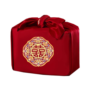 结婚包袱皮一对女方陪嫁套装喜盆包裹布新娘红包袱布婚庆用品大全