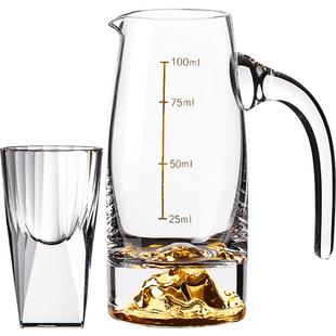 钻石白酒杯家用高级感小酒盅一口烈酒杯子水晶分酒器套装高档礼盒