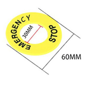 品22mm急停按钮标牌黄牌警示告圈急停按钮开关急停警示圈标志10促
