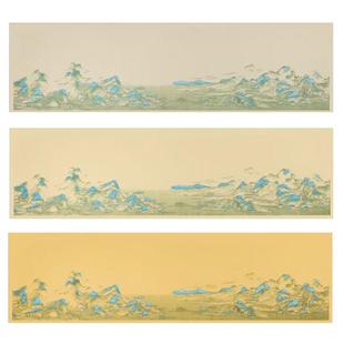 希古斋  六尺国潮【千里江山图】蜡染宣纸书法纸四尺软笔毛笔书法作品纸整张对开宣纸半生熟临摹古风创作专用