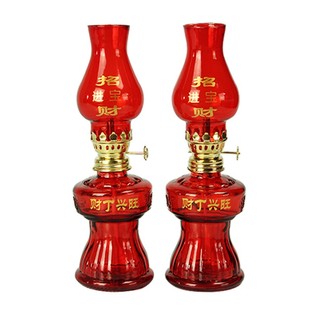 玻璃台式油灯 双喜火水灯 结婚喜庆入房灯 煤油灯 火水灯油灯供灯