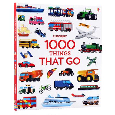 Usborne 1000种交通工具1000 Things That Go英文原版绘本儿童早教益智科普百科课外读物 启蒙英语单词知识认知精装大开图画书