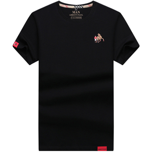 正品保罗高档男士短袖男款t恤夏季新款纯棉半袖大码刺绣体恤衣服T