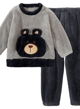 轻盈保暖法兰绒中大童家居服睡衣