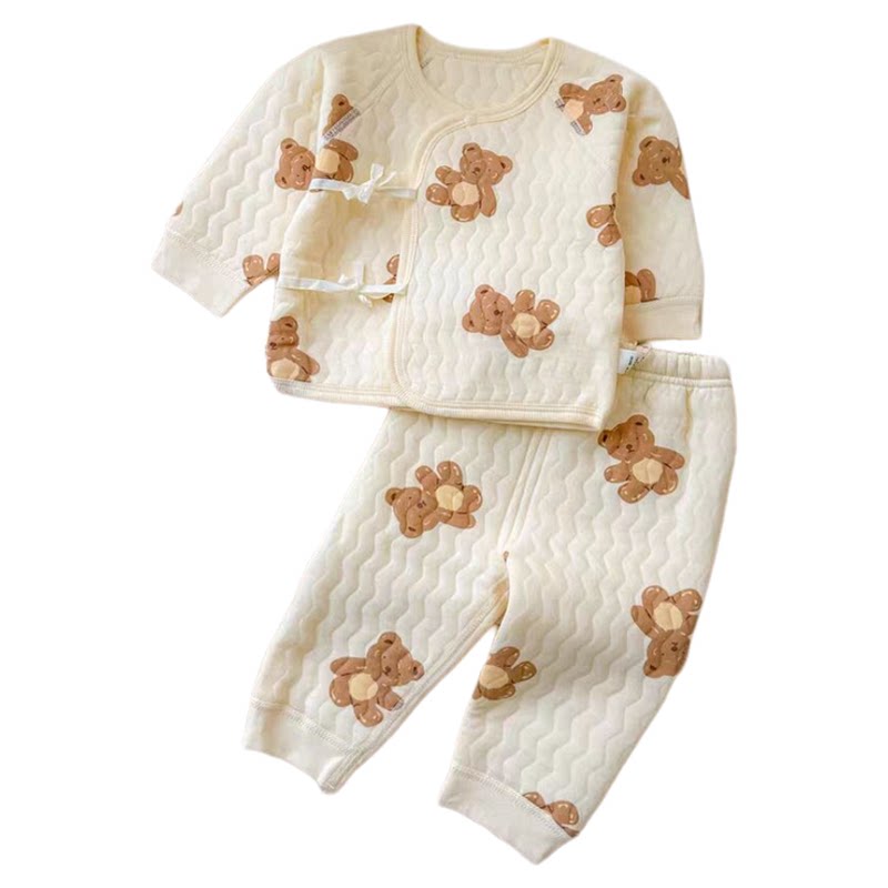 新生婴儿纯棉保暖衣服分体两件套