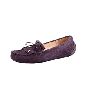 OZZEG豆豆鞋女春夏秋2025乐福鞋平底真皮懒人一脚蹬软底孕妇单鞋