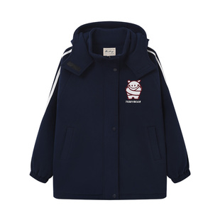 初中生加厚外套夹棉中长款秋冬季2025新款高中生青少年大童大衣女