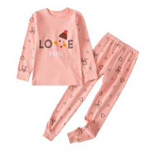 女童秋衣秋裤套装纯棉宝宝线衣线裤女孩儿童保暖内衣全棉秋天睡衣