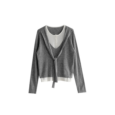 带披肩假两件针织衫女2025新款