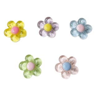 冰透马卡龙色树脂花朵diy饰品配件发夹发饰奶油胶手机壳装饰材料