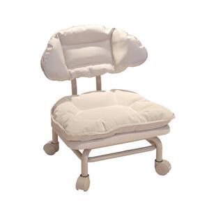 三梦静音万向轮小凳子家用滑轮矮凳儿童带轮圆板凳换鞋凳靠背椅子