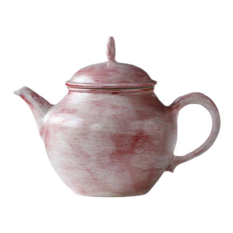 手工樱花粉陶壶原矿泡茶壶粗陶梨形单壶景德镇故宫红功夫茶具家用