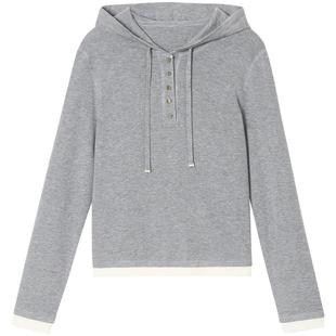 ToyzY【卢昱晓同款】美丽诺羊毛混纺连帽针织衫上衣女ZC35106170