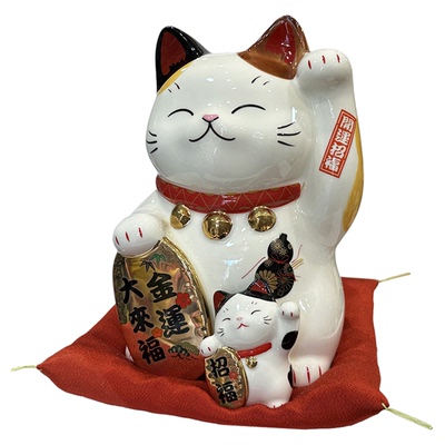 日式招财猫摆件陶瓷乔迁开业礼品