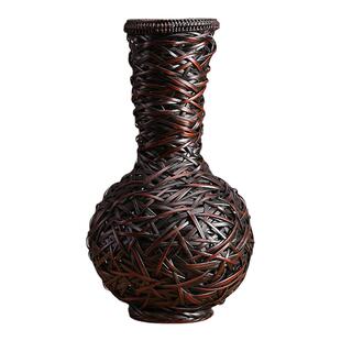 手工竹编花瓶花器编织小花篮摆件篮子禅意中式日式插花器皿花艺篮