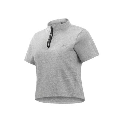 安德玛短袖T恤女立领透气半开胸