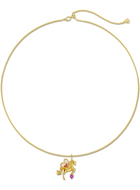 气质高级百搭爱心独角兽项链