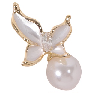 浮漾FLOAT优雅气质花朵珍珠耳环女复古白色滴油蝴蝶锆石耳钉925银