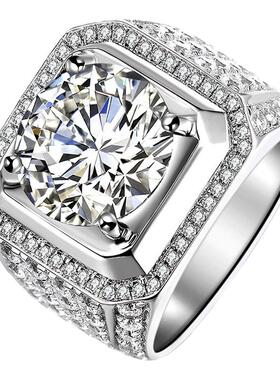 5克拉群镶圆形满天星男戒