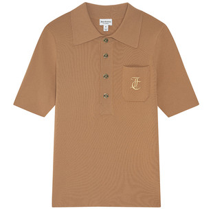 Juicy Couture橘滋针织衫女26夏季新款学院风Polo领短袖T恤上衣