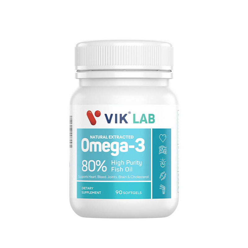 德国VIKLAB进口80%高纯度深海鱼油欧米茄omega3软胶囊成人中老年