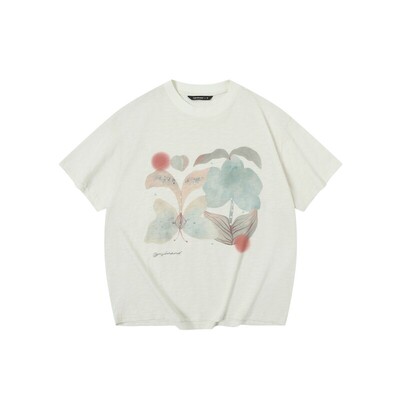 TGNS星星花卉竹节棉复古宽松短袖