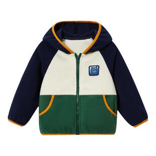 ASKJunior童装男童2026年新款春秋装连帽小童摇粒绒加厚外套潮