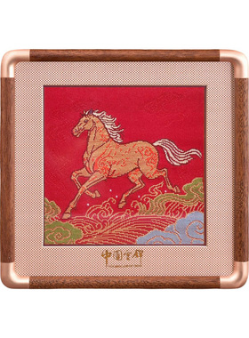 南京手工云锦桑蚕丝铜色角摆件