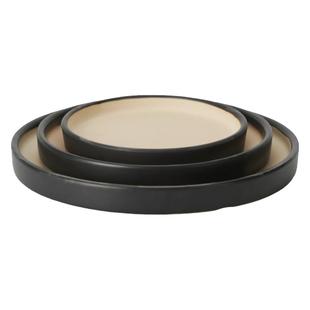 圆形花盆陶瓷托盘大号白色黑色接水盘花盘底座底托绿植托盘底盘