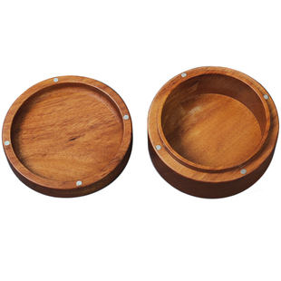 黑檀木印泥盒 实木创意印缸 篆刻用文房四宝印泥缸 花梨木印泥盒