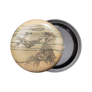 【孤品】善琏湖笔砚台带盖大师手刻天然原石苴却砚砚台墨条可研墨书法专用高档文房四宝墨砚端砚砚台天然原石