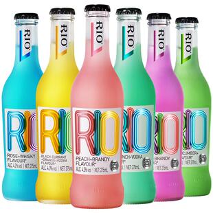 RIO锐澳预调鸡尾酒经典低度气泡酒女士微醺晚安果酒玻璃瓶275ml*6