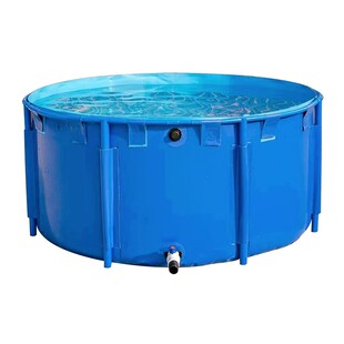 圆形帆布鱼池加厚养鱼水箱养殖大蓄水池锦鲤暂养池带支架防水布