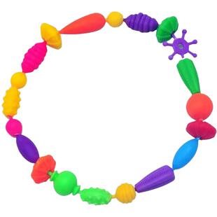 儿童串珠百变波普串珠无绳穿珠益智diy手工拼装项链公主女孩玩具