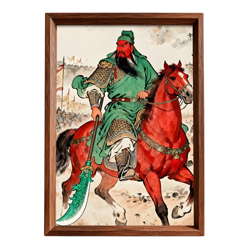 武财神关公招财挂画相框摆件