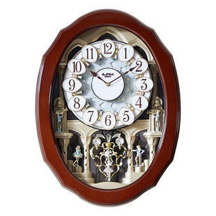 RHYTHM日本丽声钟表客厅挂钟2026新款创意欧式中古风石英豪华挂表