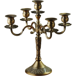 欧式复古怀旧三头五头合金烛台摆件创意生日晚会浪漫婚庆烛光晚餐
