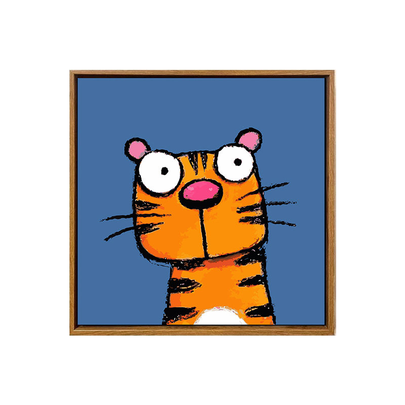 抽象小动物数字油画diy填涂色手工绘老虎小猪小羊儿童简单装饰画